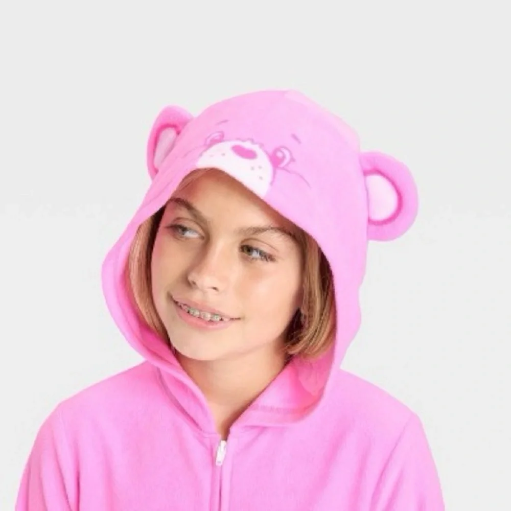 Girls' Care Bears Union Suit - Pink L (10/12)